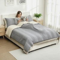 HOMCOM 4ft6 Double Ottoman Bed Frame, with Front Drawer - Cream(m-8)