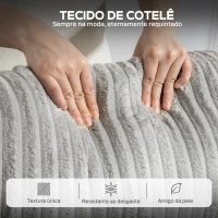 HOMCOM Poltrona Relax Reclinável Manual Estofada em Veludo com Apoio para Pés 73x86x100 cm Cinzento(m-11)