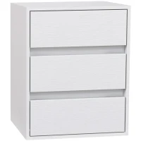 HOMCOM Comodă modernă cu 3 sertare din lemn alb, 40x30x50,5 cm(m-11)