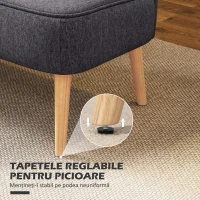 HOMCOM, Canapea cu Două Locuri, Loveseat, Material textil cu efect de in, 117 x 56.5 x 77 cm, Gri Închis(m-7)