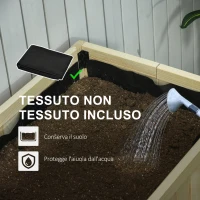 Outsunny Letto per Orto Rialzato Pieghevole in Legno con Fori di Drenaggio, 115x56x76 cm, Color Legno(m-7)