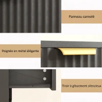 HOMCOM Lot de 2 tables de chevet suspendues, tables de nuit murales avec tiroir et niche, moderne, 40x34x29cm, noir(m-7)