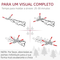 HOMCOM Árvore de Natal Estreita Nevada 240 cm com 603 Ramos e Suporte Metálico Dobrável para Sala de Estar, Interior, Verde(m-5)