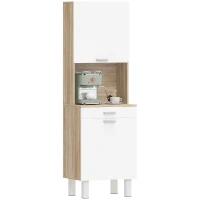 HOMCOM Mobilier Bucătărie 174 cm cu Sertar, Rafturi, Blat și Orificiu pentru Cabluri(m-11)