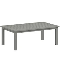Outsunny 100cm x 60cm Aluminium Outdoor Coffee Table - Grey(m-1)
