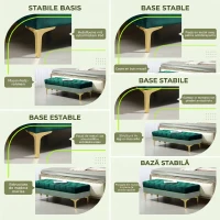 HOMCOM Banchetă pentru Capăt de Pat Tapițată cu Material Textil Matlasat cu Efect de Catifea, 118x45x42 cm, Verde Închis(m-6)