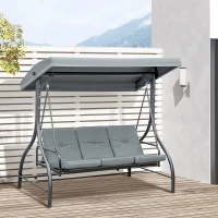 Outsunny Balansoar de Gradina 3 Locuri Convertibil in Pat(m-10)