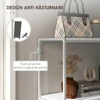 HOMCOM Masă Consolă pentru Hol cu Raft Deschis, din Oțel și PAL, 100x30x87 cm, Alb(m-9)