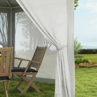 Outsunny Pavilion hexagonal de grădină cu dublă intrare, din metal și poliester, 3.94x3.94x2.5 m, crem(m-8)