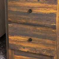 HOMCOM Noptieră cu 3 sertare în stil rustic din lemn, 40x30x74 cm, maro(m-9)