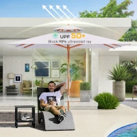 Outsunny 3 m Square Garden Parasol - Grey(m-5)