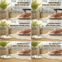 HOMCOM Set masă de dining rotundă cu 4 scaune compacte din lemn și metal, stil industrial(m-7)