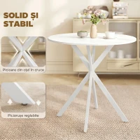 HOMCOM Masă Da Dining Rotund Stil Industrial Con Picioare în X Ø80x75 cm(m-6)