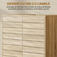 HOMCOM Mobilă de Toaletă cu Uși cu Obloane, 60x30x60 cm, Culoare Naturală(m-5)