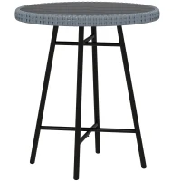 Outsunny Masuta de cafea pentru exterior din lemn plastifiat, Gri(m-11)