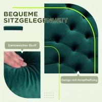HOMCOM Banchetă pentru Capăt de Pat Tapițată cu Material Textil Matlasat cu Efect de Catifea, 118x45x42 cm, Verde Închis(m-5)