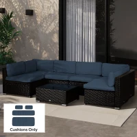 Outsunny Set of 14 Mixed Cushion Covers - Blue(m-10)