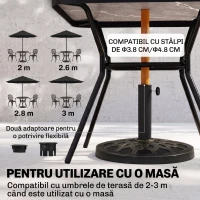 Outsunny Bază rotundă pentru umbrelă, pentru stâlpi de Ø38 și Ø48 mm, din rășină și oțel, Ø45 cm, bronz(m-4)