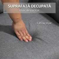 HOMCOM Fotoliu Reclinabil 155° max cu Tapițerie din Material Textil cu Aspect de In, Gri, și Suport pentru Picioare, 67x87x98 cm(m-8)