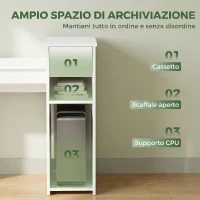 HOMCOM Scrivania per Studio e Scrittura con Cassetto e Scaffali, 108 cm, Bianco(m-4)