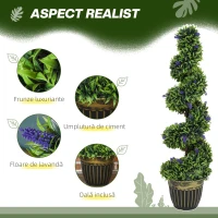 HOMCOM Set de Două Arbori Artificiali de Lavandă 90cm(m-4)