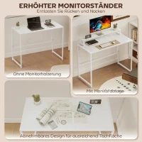 HOMCOM Schreibtisch Klappbar Computertisch mit Monitorhalterung  für Arbeitszimmer 100 x 48 x 87,5 cm(m-5)