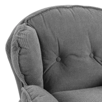 HOMCOM Armchair with Adjustable Footstool, 360° Swivel Chenille Cloud Accent Chair with Thick Cushion, Steel Base, Grey(m-7)