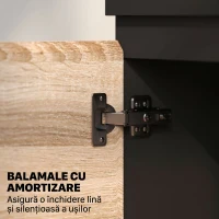 HOMCOM Comodă TV Modernă cu Dulap, Negru și Lemn Natur(m-6)