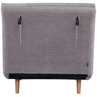 HOMCOM Fotoliu Pat Reclinabil 2 în 1 cu Șezut Extra-Large, Efect Catifea, Gri(m-9)