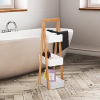 HOMCOM 3 Tier Bathroom Shower Caddy Freestanding Rack Storage Unit Shelf Organiser(m-2)
