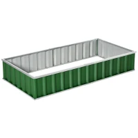 Outsunny Carré potager de jardin modulable, montage sans outils, gants fournis 174 x 90 x 30 cm acier galvanisé vert(m-1)