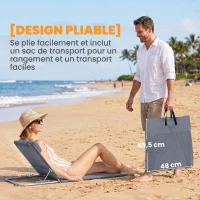 Outsunny Lot de 2 Tapis de Plage rembourré - lot de 2 Matelas de Plage - nattes de Plage - Dossier inclinable(m-7)