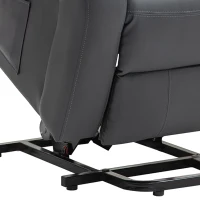 HOMCOM Riser and Recliner Chair with Vibration Massage, PU Leather Power Lift Chair for Elderly, Dark Grey(m-10)