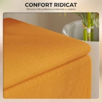 HOMCOM Bancă pentru capătul patului din poliester și lemn pentru dormitor și hol, 95x38x45 cm, portocaliu(m-6)