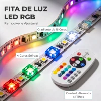 HOMCOM Móvel de TV Suspenso com Luzes LED e Estantes Abertas para Televisão até 75'' 177,8x30x18 cm Branco(m-5)