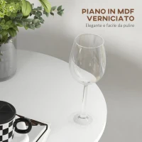 HOMCOM Tavolo Bar Isola Cucina Rotondo Alto Salvaspazio Ø60x102 cm Bianco(m-5)