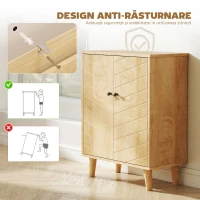 HOMCOM Dulap Multifuncțional Stil Vintage din Lemn cu Două Rafturi Interioare, 60x30x76cm(m-9)