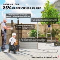 Outsunny Cobertizo de Jardín de Metal 3 m² Fácil de Montar con Estructura de Acero Galvanizado Mejorada Roble(m-6)