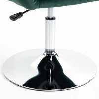 HOMCOM Retro Velvet Swivel Tub Chair with Steel Frame, Cushion Seat, Dark Green(m-13)