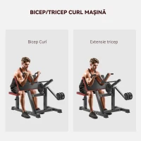 SPORTNOW Bancă pentru biceps curl cu șezut și suport pentru coate reglabil, suport pentru greutăți, negru(m-4)