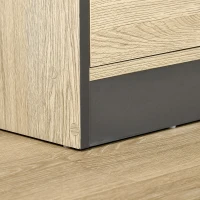 HOMCOM Mobile Cucina Credenza Moderna Salvaspazio con 2 armadietti 3 cassetti 3 ripiani Legno 90 x 39 x 169cm colore Grigio Rovere Chiaro(m-9)