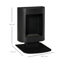 HOMCOM Camino a Bioetanolo con Serbatoio da 0.9L, Copertura fino 20㎡, 46.5x53x65cm, Nero(m-3)