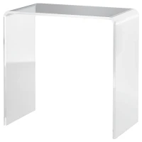 HOMCOM Măsuță de Cafea din Acril în Formă de U, cu Margini Netede și Colțuri Rotunjite, 53.5x30.5x53.5 cm, Transparentă(m-12)