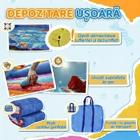 Outsunny 4 in 1 pentru copii Tobogan de apa Bounce House tobogan, trambulina, piscina, pentru copii de 3-8 ani(m-8)
