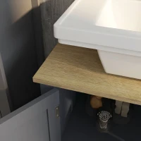 kleankin Dulap Sub Chiuvetă din PAL și MDF cu 2 Uși și Raft Interior Reglabil, 60x30x60 cm, Gri(m-7)