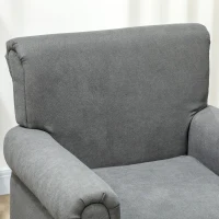HOMCOM Poltrona Estofada em Tecido Poltrona Relax com Apoio para os Braços Assento Amovível e Lavável Pés de Madeira 79x78x87 cm Cinza Escuro(m-8)