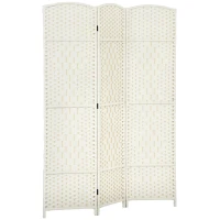 HOMCOM Paravent intérieur en bois 3 panneaux séparateur de pièce pliable pour salon chambre 135 x 180 cm blanc(m-12)