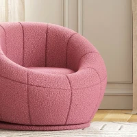 HOMCOM Fotoliu mini modern din pluș cu tapițerie groasă, 60x56x48cm, roz(m-9)