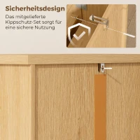 HOMCOM 104 cm Rattan-Küchenschrank mit 5-stufigem Regal, 12 Gewürzfächern und verstellbaren Böden, Natur(m-6)