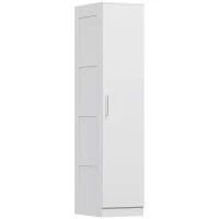HOMCOM Kleiderschrank Mehrzweckschrank mit Kleiderstange, Regal, Soft-Close-Tür 40 x 52 x 180 cm Weiß(m-1)